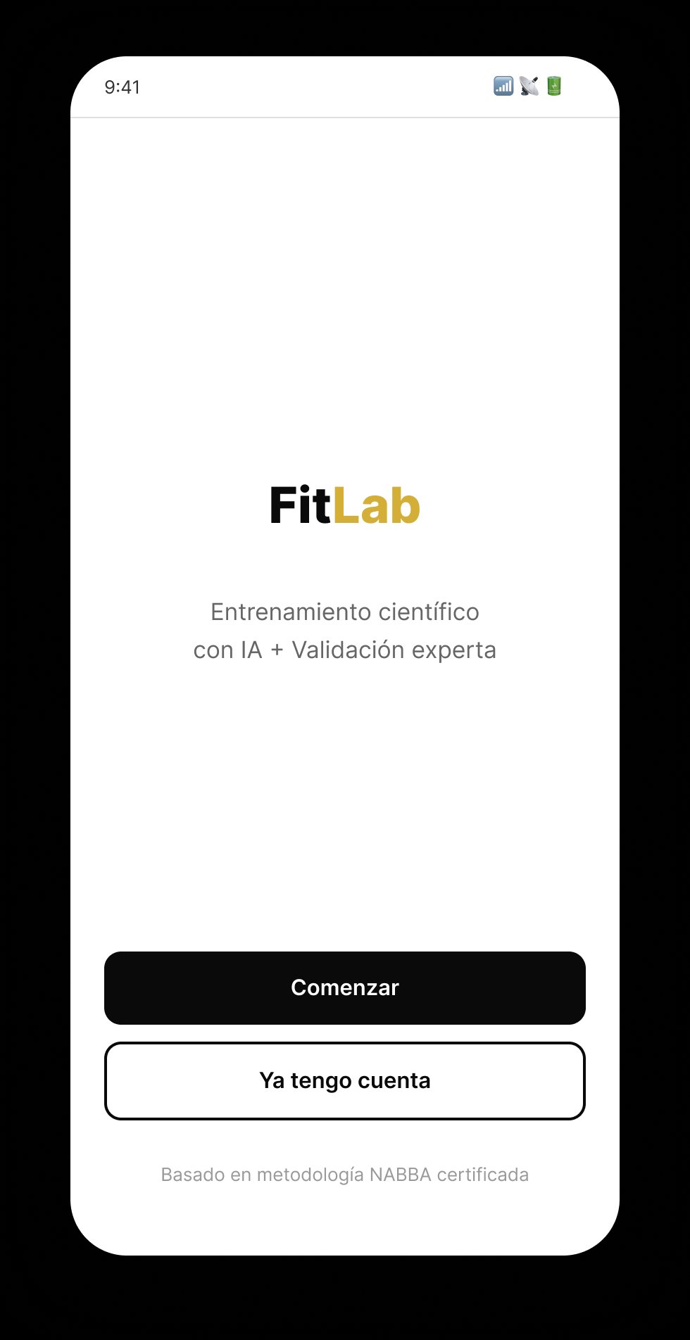 Welcome screen